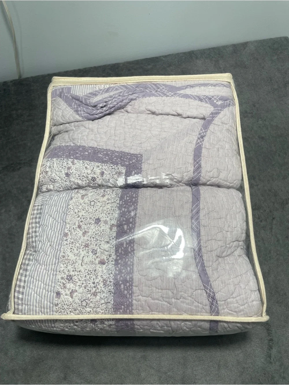 Donna Sharp Lavender Rose Quilt Set - 3 pieces Patchwork Cotton Farmhouse
